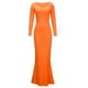 thumbnail image 4 of Moda mujer Sexy Casual nalgas cuello redondo sólido adelgazamiento vestido largo Leeve Fridja yut2831, 4 of 8