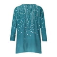 thumbnail image 6 of QQAMB 3/4 Sleeve Tunic Tops for Women Dressy Casual Crewneck Floral Printed Loose Blouse Flowy Shirts Light Blue 2XL, 6 of 7