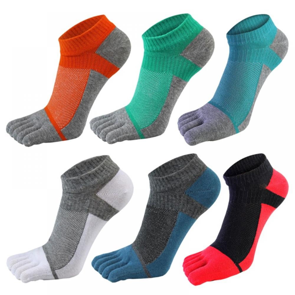 Men's Toe Socks Crew Cotton Five Fingers Socks Low Cut Running Athletic