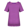 thumbnail image 4 of AHABREXF Womens Striped Short Sleeve T Shirts Casual Square Neck Summer Tee Tops, Size S-2XL, 4 of 4