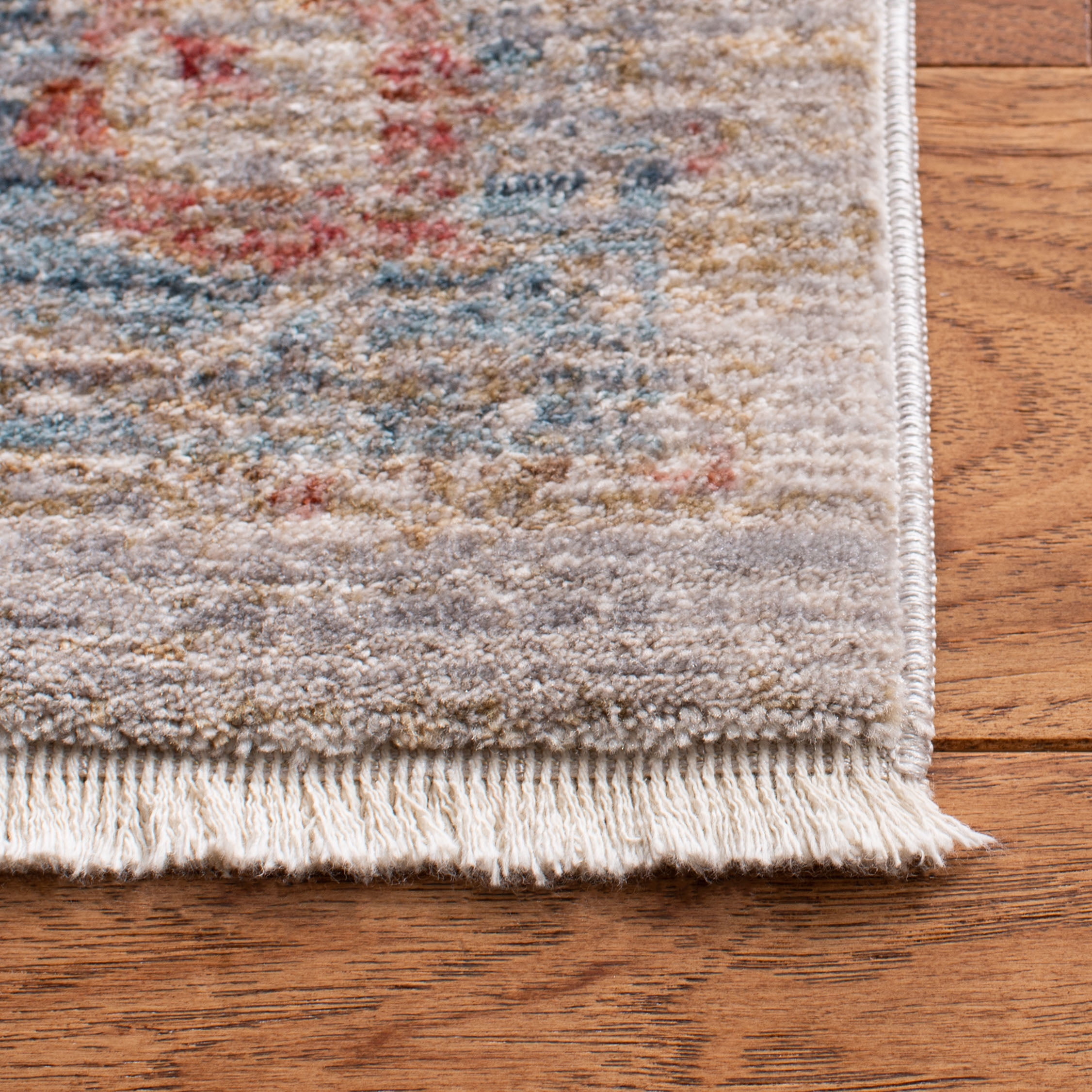 SAFAVIEH Kenitra Zlata Floral Bordered Polyester Area Rug, Ivory/Pink, 3' x 5'