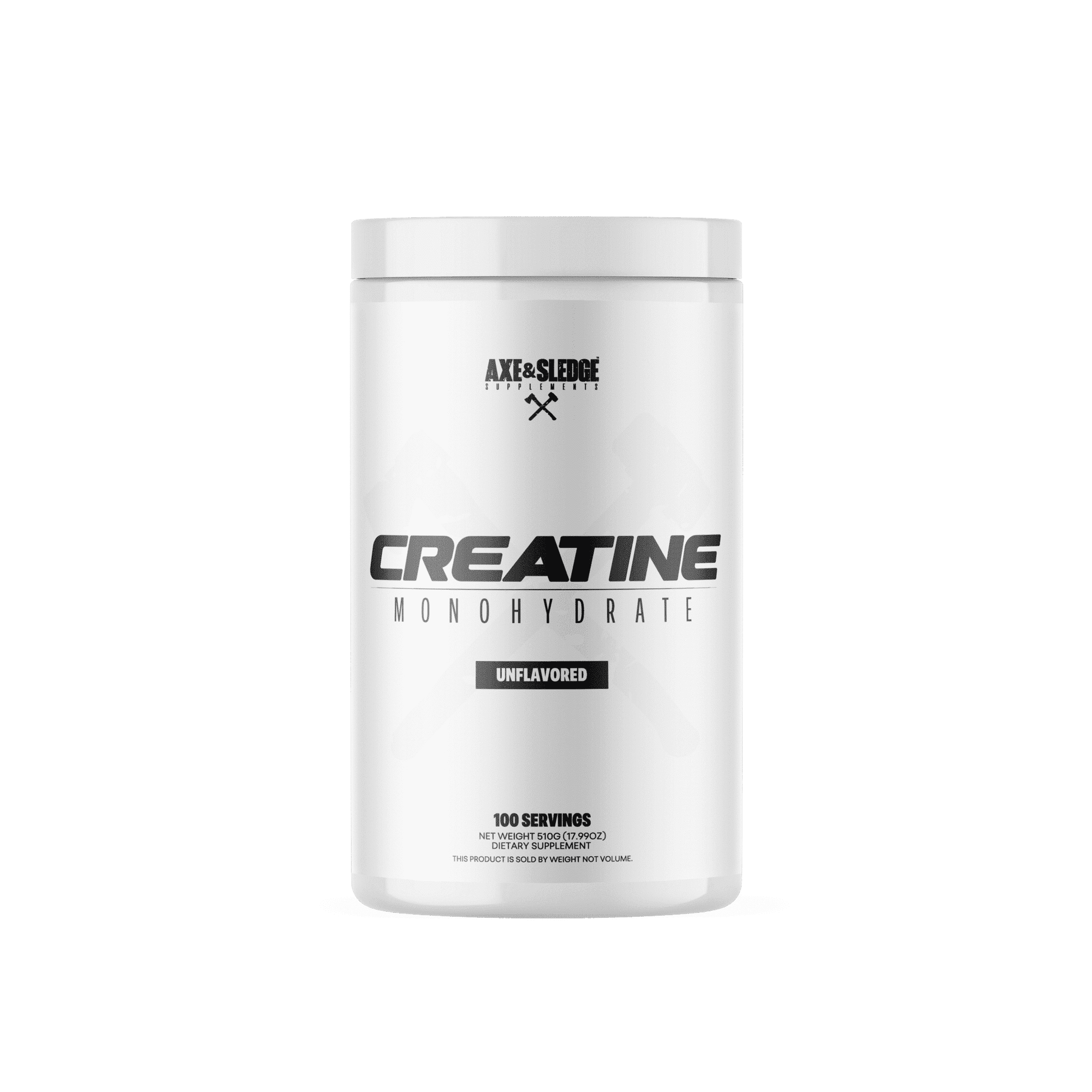Axe & Sledge Basics Creatine | Unflavored, Enhances Strength & Performance, Increases Lean Body Mass | Pure Creatine Monohydrate, No Fillers or Artificial Substances | 100 Servings