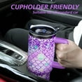thumbnail image 6 of 40 Oz Mermaid Tumbler with Handle and Lid Straw, Lavender Fish Scale Stainless Steel Travel Cups Birthday Mermaid Lover Gifts for Women Girls (1PC), 6 of 6