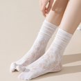 thumbnail image 5 of Jiibva Flip Flop Socks 1 Pairs Lace Toe Socks Women Tabi Geta Socks Hollow Out Mesh High Tube Cotton Socks With Separate Fingers, 5 of 7