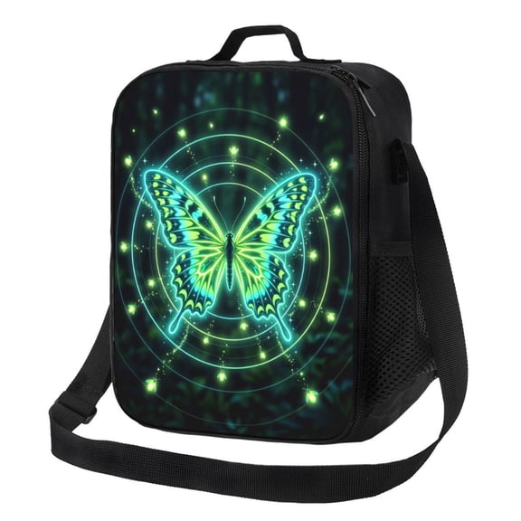 Butterfly Insulated Lunch Bag For Women Men Reusable Lunch Box Cooler Bag Large Leakproof Lunch Tote With Adjustable Shoulder Strap For Adult Work Picnic Camping Beach Office
