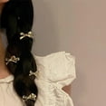 thumbnail image 6 of Small Three Pearl Hair Clip for Women - Cute Acrylic Mini Clip - Fashion Hair Accessory in 1PCS, 6 of 9