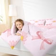 thumbnail image 3 of Erosebridal Girly Pink Bowtie Queen Comforter Set, Chic Daisy Blossoms Bedding Comforter Set for Girls, Pink Reversible 2pcs, 1 Comforter and 2 Pillowcases, 3 of 6