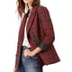 thumbnail image 4 of Chaqueta de mujer INSPIRE CHIC con solapa muestrera, doble botonadura, hombros acolchados, 3XL, roja y verde, 4 of 8