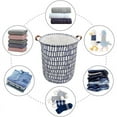thumbnail image 4 of AUCHEN Large Collapsible Laundry Hamper with Handles,Storage Baskets,Waterproof Dirty Clothes Laundry Basket,Foldable Bin Storage Basket Organizer for Kid Baby Toy Collection(Round-Irregular Stripe), 4 of 7