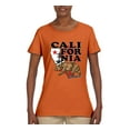 thumbnail image 2 of California Republic Cali Bear Pop Culture Womens Graphic T-Shirt, Orange, X-Large, 2 of 3
