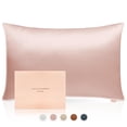 thumbnail image 1 of Funda de almohada Grace & Company de satén sedoso para cabello y piel, color rosa, 1 of 8