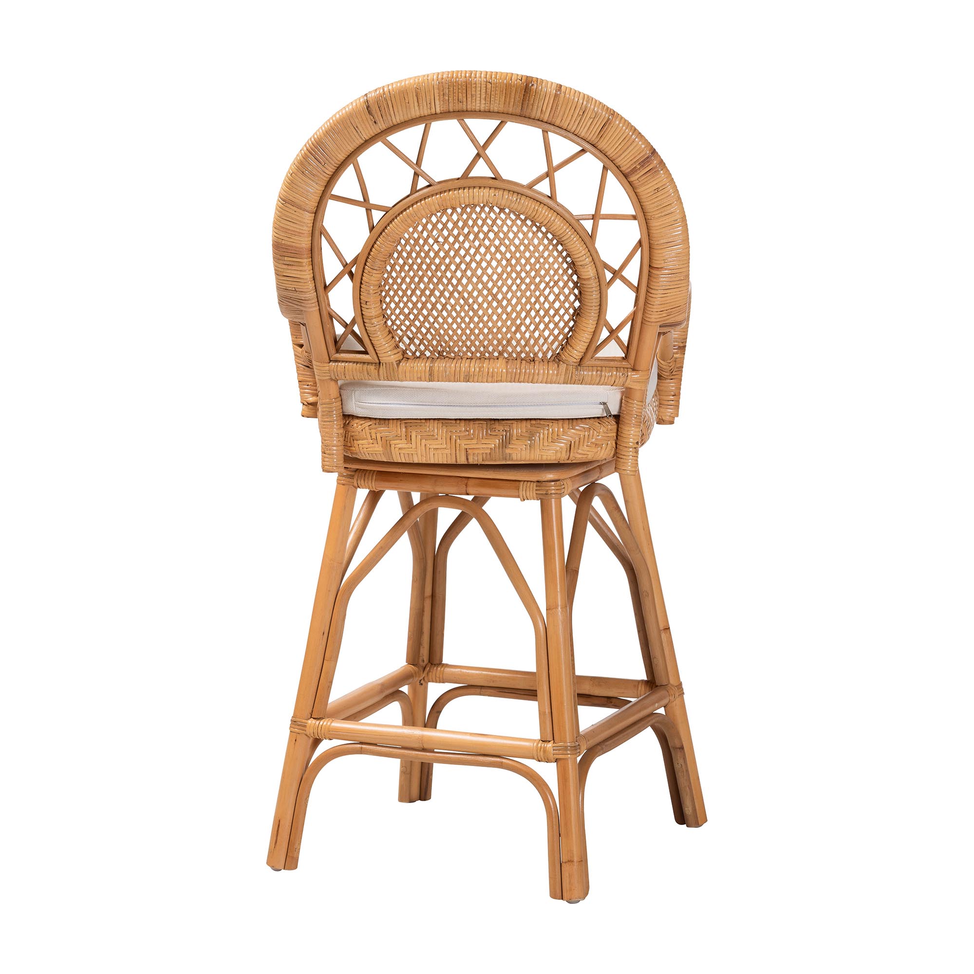 bali & pari Adam Boho Counter Stool, Counter Height, Light Honey