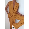 thumbnail image 2 of Conjunto PRETTYGARDEN Chaleco sin Mangas Marrón y Amarillo con Pantalón Palazzo XL, 2 of 7