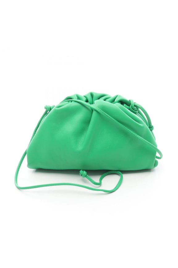 Pre-Owned Bottega Veneta Mini The Pouch Shoulder Bag, Leather, Women's, Green (Good)
