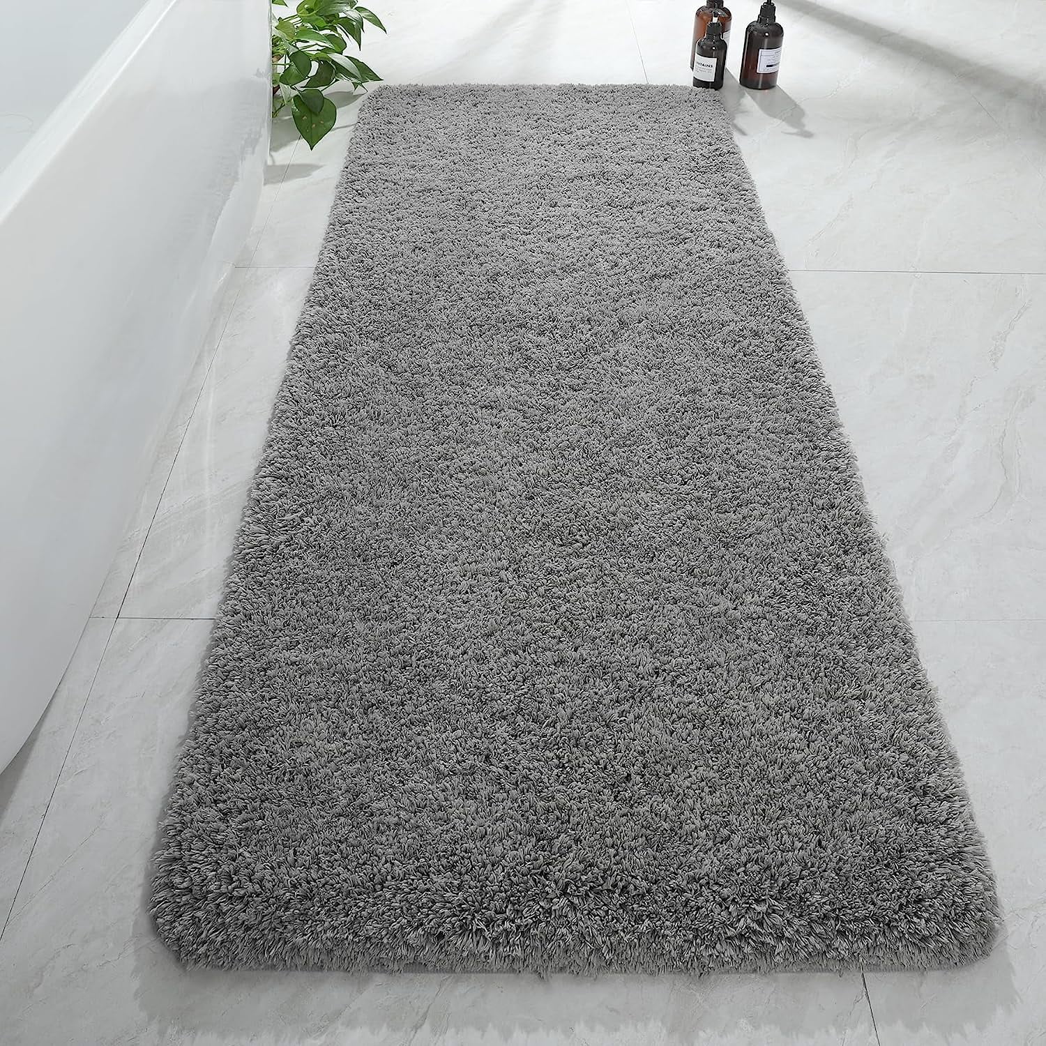 Lochas Microfiber Bathroom Rugs Non Slip Bath Mat Shaggy Soft Absorbent Non Slip Washable Bath ...