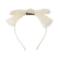 thumbnail image 4 of Unique Bargains 1 Pc Exquisite Gauze Shiny Silk Bow Headband Beige, 4 of 6