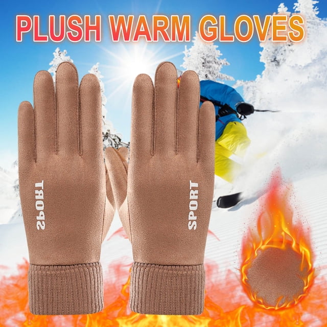 Guantes de Invierno Cálidos, de Tela de Buceo, de Terciopelo Grueso, para Mujer, Ideales para Actividades Al Aire Libre | Guantes Resistentes Al Viento con Forro Polar | para Esquí, Ciclismo, Senderi