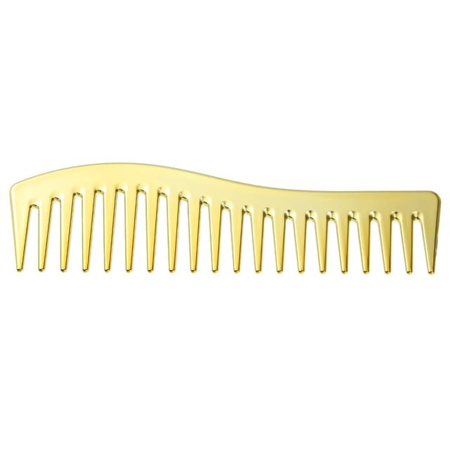 Vocoste Wide Tooth Hair Comb All Purpose Detangling Styling Comb Plastic Gold Tone