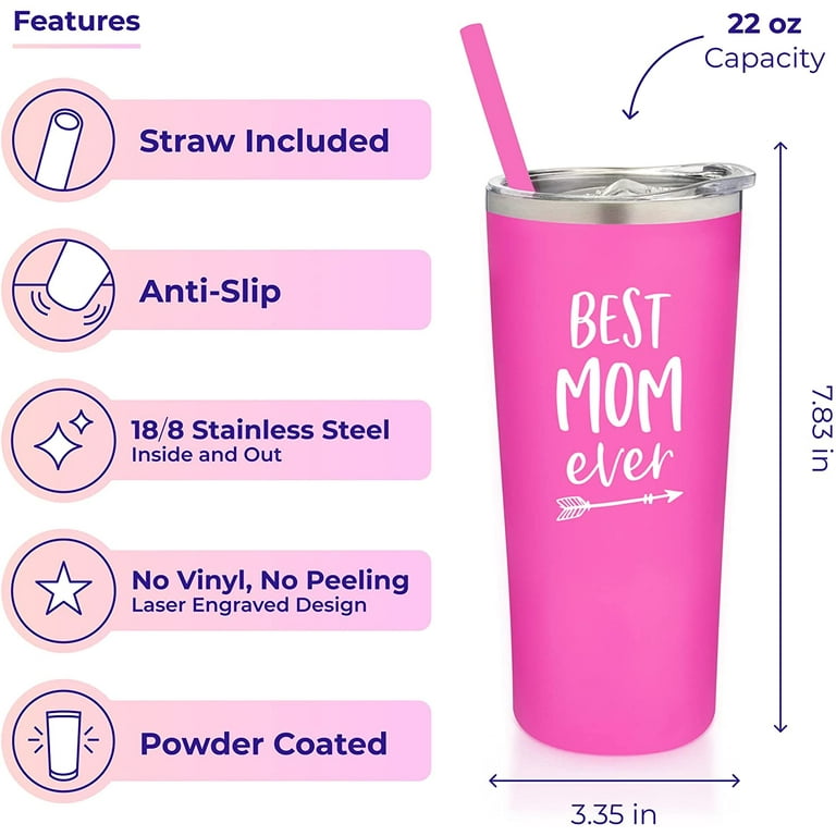 Mom AKA Boss Mother's Day Stainless Steel Straw Tumbler – Squishy Cheeks