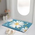thumbnail image 7 of 31.5x19.7in Bathroom Rug Cute Daisy Bath Mat White and Yellow Flower Decor Rugs Non Slip Floor Carpet Microfiber Bathmat Super Absorbent Machine Washable Bathtub Mats for Shower-Dark Blue, 7 of 7