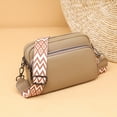 thumbnail image 3 of Bolso Bandolera para Mujer Bolso Cuadrado Cuero Genuino Bolsos Compras Casuales (Caqui), 3 of 9
