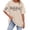 Beige, variant on Womens Summer Tops Gsakboxl Custom Printed Cotton Short Sleeve Shirt Personalized Name On Sleeve DIY Casual Tee Unique Birthday Mothers Day Gift for Mom Grandma T Shirts for Women M