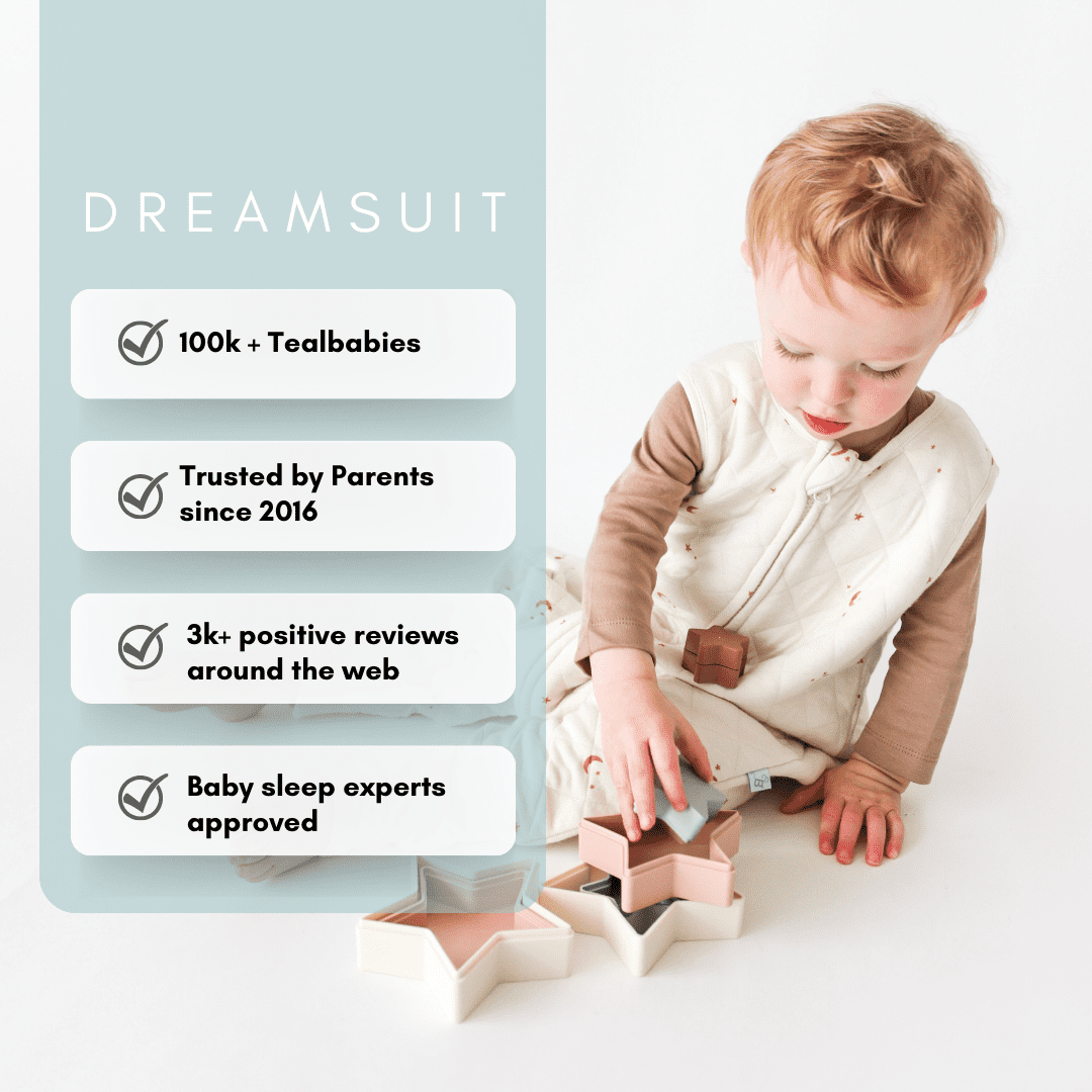 Tealbee Dreamsuit - Bamboo Sleep Sack with Legs - (1.2 Tog) MoonsStars 12m-2T