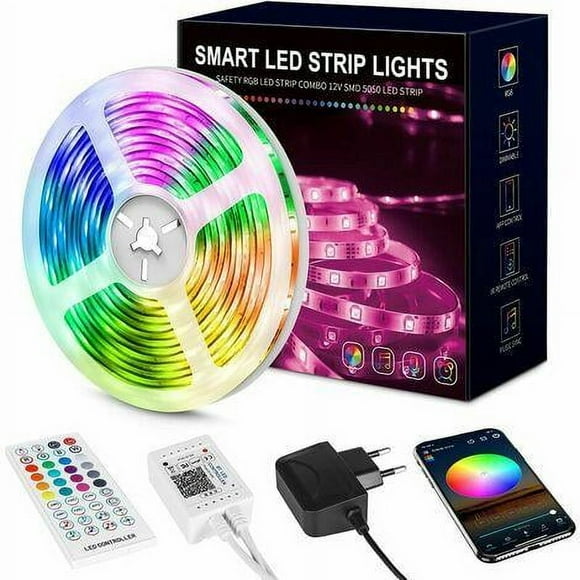 Energy-Efficient Led Strip Lights, Multicolor Rgb Strip Lights For Home Decoration, Child-Safe Smart Led Lights With App Control, Bendable Cuttable Led Strips, Bedroom Living Room Decor