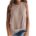 thumbnail image 1 of Pompotops T-Shirt Sans Manches à Col Rond Noué Mode Décontractée Multicolore Couleur Unie, 1 of 6