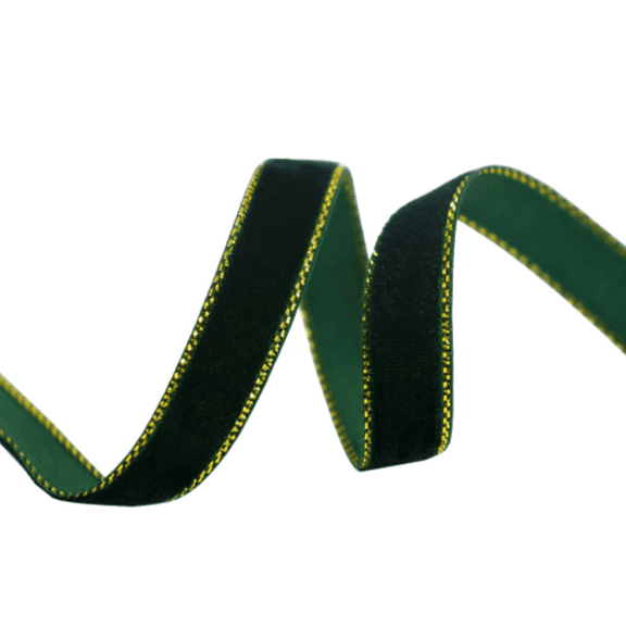 Mictong Velvet Ribbon, 0.40 inches wide and 10 yards long, Christmas Velvet Ribbon, Retro Velvet Ribbon, suitable for holiday Christmas ribbons, crafts and gift packaging, 1 piece, green