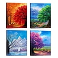 thumbnail image 1 of 4 piezas de lienzo para pintar, arte de pared, impresión, póster, imagen, obra de arte, decoración del hogar y del hotel 4 estaciones, 1 of 9