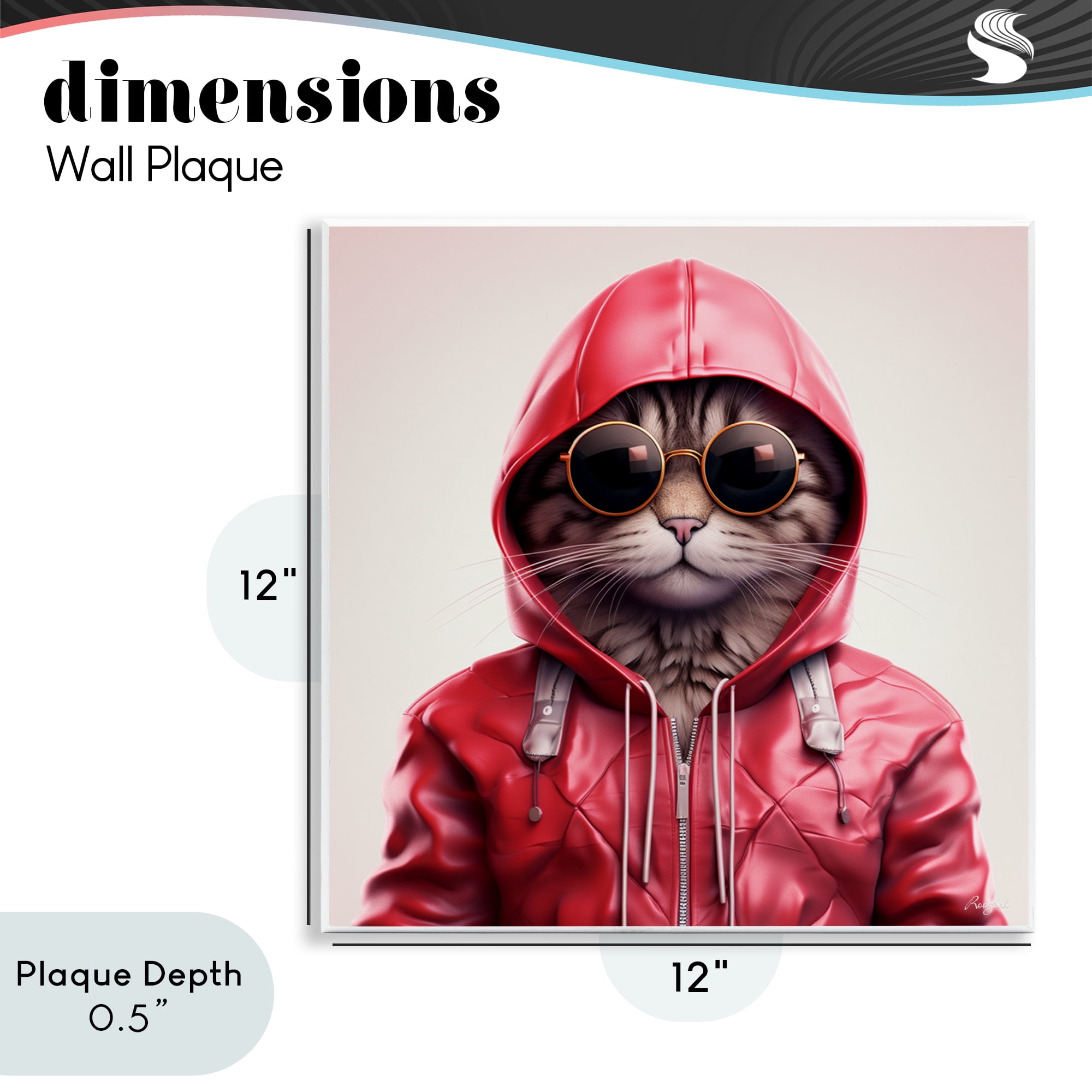 Stupell Industries Hipster Cat in Stylish Jacket Wall Plaque Art, design by Roozbeh