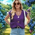 thumbnail image 6 of Women'S Sleeveless Cropped Knit Cardigan 2025 Casual Button Down Sweater Vest Tops with Pockets Beautiful  XL, 6 of 8