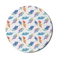 thumbnail image 1 of Feather Mouse Pad for Computers, Watercolor Bird Feathers with Soft Color Palette Inspirations Print, Round Non-Slip Thick Rubber Modern Gaming Mousepad, 8" Round, Multicolor, by Ambesonne, 1 of 2