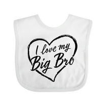 Inktastic I Love My Big Bro in Black Chalk Heart Boys or Girls Baby Bib