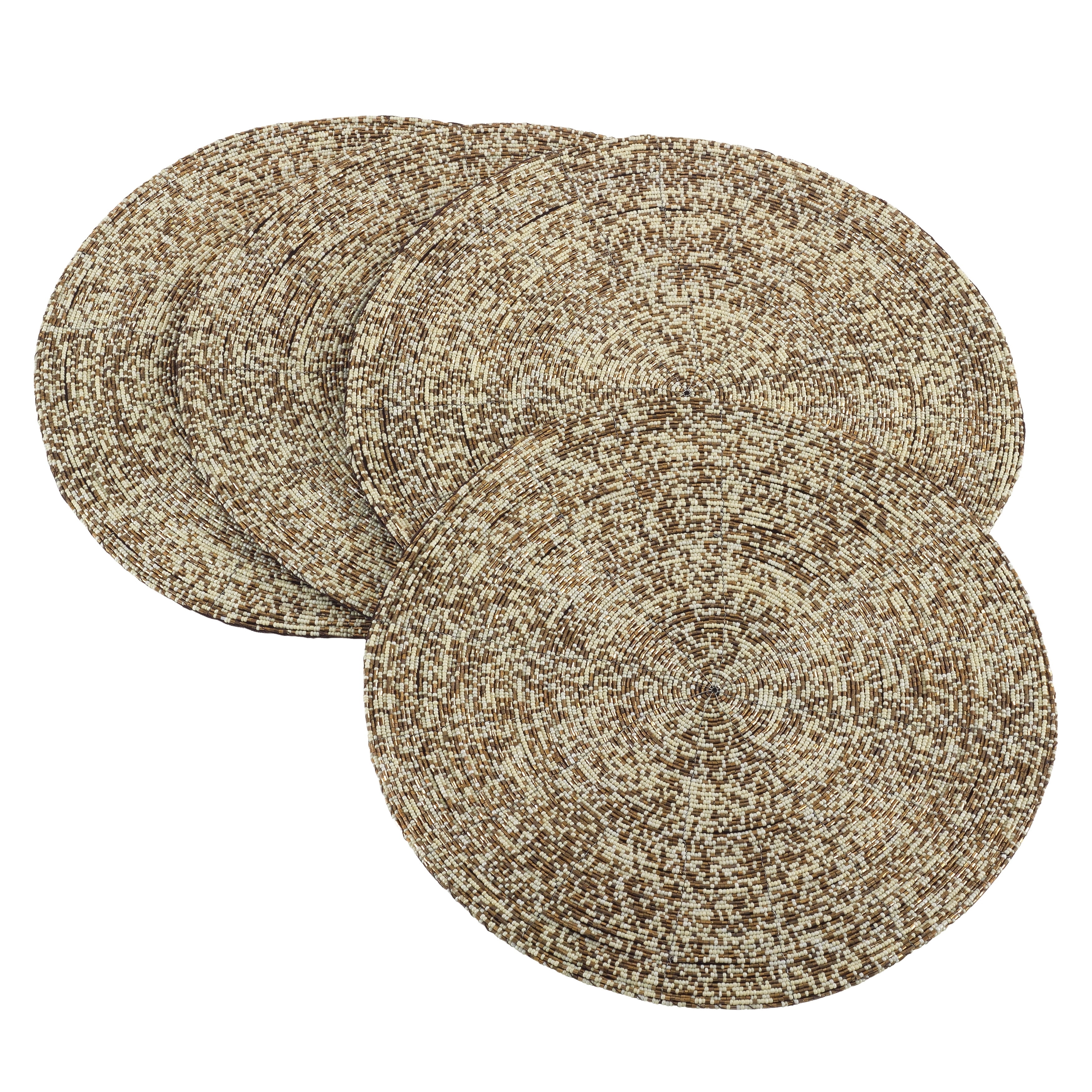 Saro Lifestyle Glass Bead Design Decorative Placemat (Set of 4)