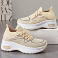 thumbnail image 5 of AUDeals Women's Wide Toe Box Shoes, Extra Wide Air Cushion Sneakers with Lightweight Breathable Comfort for Gym and Training (Beige, 7), 5 of 8