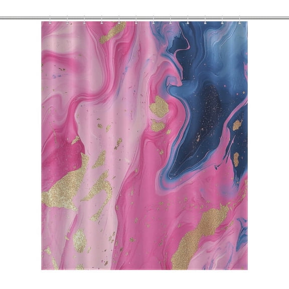 Colorful Marble Pink (56) Shower Curtain Bathtub Decor Bathroom Fabric Waterproof Curtains Shower