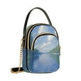 thumbnail image 7 of FORMRS Crossbody Bag for Women Quilted Travel Shoulder Cell Phone Purse with Chain Strap Handbag, Blue Sky and River, 7 of 7