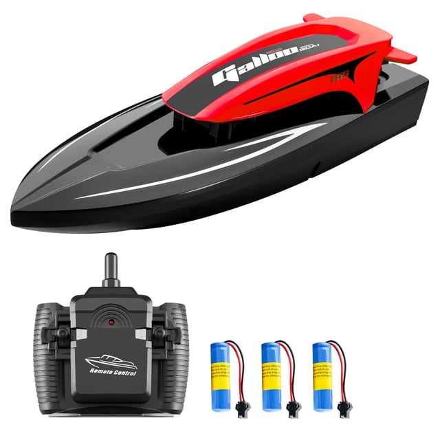 Amdohai Remote Control Boat, 2.4G 20km/h High-Speed Waterproof Remote Control Speed Boat with LED Lights