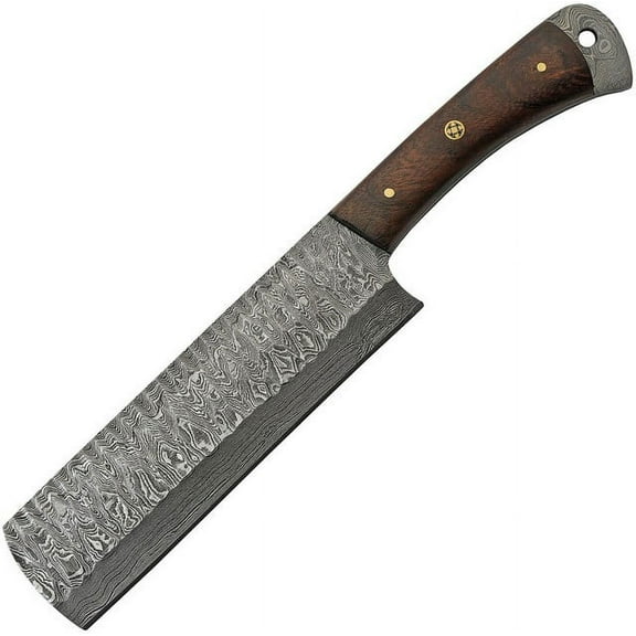 Szco Supplies 10" Rosewood Handle Damascus Steel Cleaver with Sheath