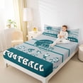 thumbnail image 4 of Feelyou Eat Sleep Sports Twin Sheet Sets, Gray Teal Football Helmet Twin Fitted Sheet, Teens Kids Boys Girls Flat Sheet, Ultra Soft Bedroom Decor, 3pcs, 4 of 7