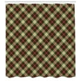 thumbnail image 3 of Ambesonne Plaid Shower Curtain, Diagonal Squares Classical, 69"Wx84"L, Beige Green Ruby, 3 of 3