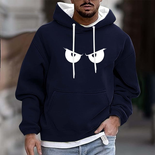 Handshe Chandail à Capuche pour Hommes, Mode Décontractée Imprimé Graphique Chandail à Manches Longues, Cordon de Serrage Réglable Mode Urbaine Tenue Décontractée Extérieure pour Hommes, Grande Taille