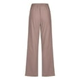 thumbnail image 4 of JUNWELL Linen Pants For Women High Waisted Pants Drawstring Elastic Business Casual Pants Work Pants Paper Bag Pants Loose Flowy Dress Pants Comfy Trousers Straight Pants With Pockets, 4 of 5