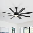 thumbnail image 2 of Sofucor 52" Modern Black Ceiling Fan with Light ,Phone APP and Remote,Voice Control, 2 of 14