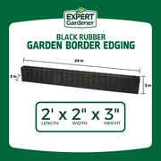 Expert Gardener 2 x 3 Black Recycled Rubber Garden Border Landscape Edging - 8 Pack