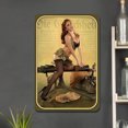 thumbnail image 3 of Placa de Metal Vintage de hierro, pintura Rectangular de chica del ejército, Arte de la pared Decoración, 20x30cm, 3 of 9
