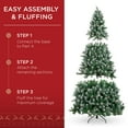 thumbnail image 4 of Best Choice Products 6ft Pre-Decorated Holiday Christmas Pine Tree w/1,000 Branch Tips, Partially Flocked, Base  Green, 4 of 7
