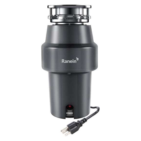 3/4 HP Garbage Disposal with Power Cord, Quiet Stainless Steel Food Waste Disposer, Continuous Feed, DeepCut 3-Stage Grinding, Anti-Jam System, Easy 3-Bolt Installation